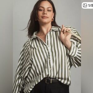 Pilcro The Bailey Boyfriend Batwing Buttondown Blouse